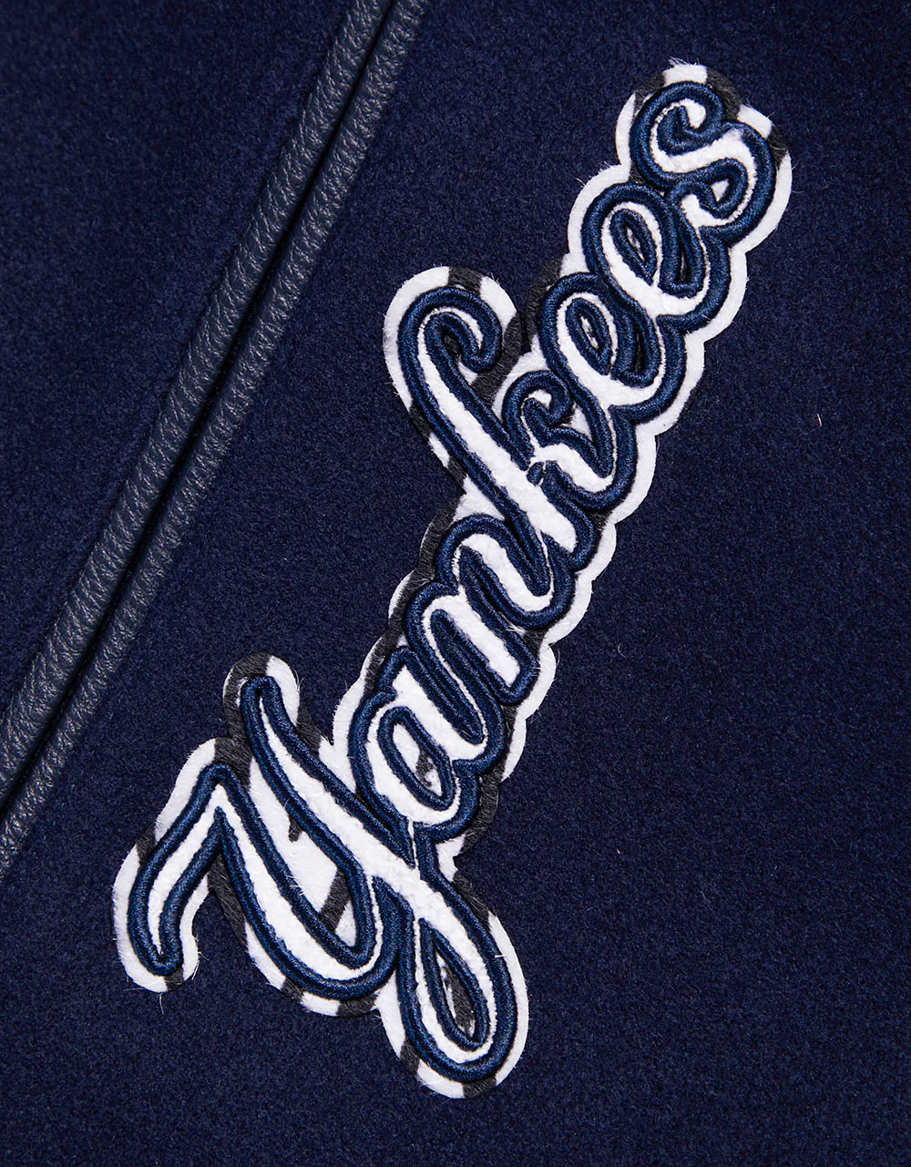 MLB NEW YORK YANKEES ANIMAL PRINT MEN'S WOOL VARSITY JACKET (MIDNIGHT NAVY) - Image 8