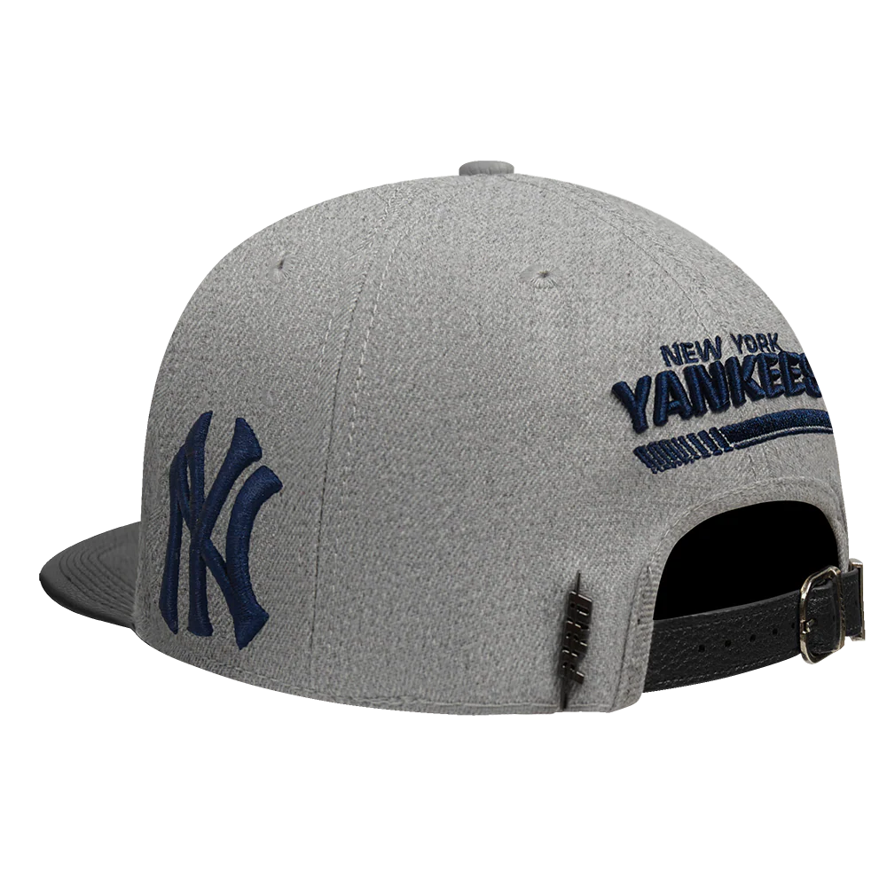 MLB NEW YORK YANKEES FAST LANE LOGO WOOL STRAPBACK (GRAY) - Image 3