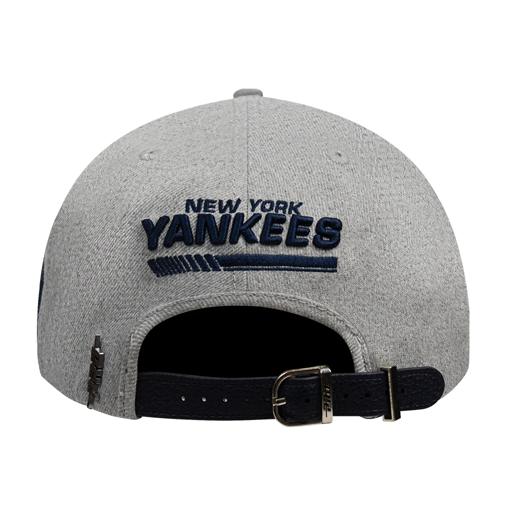 MLB NEW YORK YANKEES FAST LANE LOGO WOOL STRAPBACK (GRAY) - Image 4