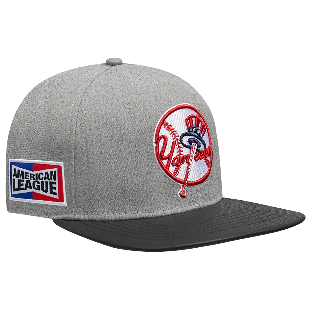 MLB NEW YORK YANKEES FAST LANE LOGO WOOL STRAPBACK (GRAY) - Image 5