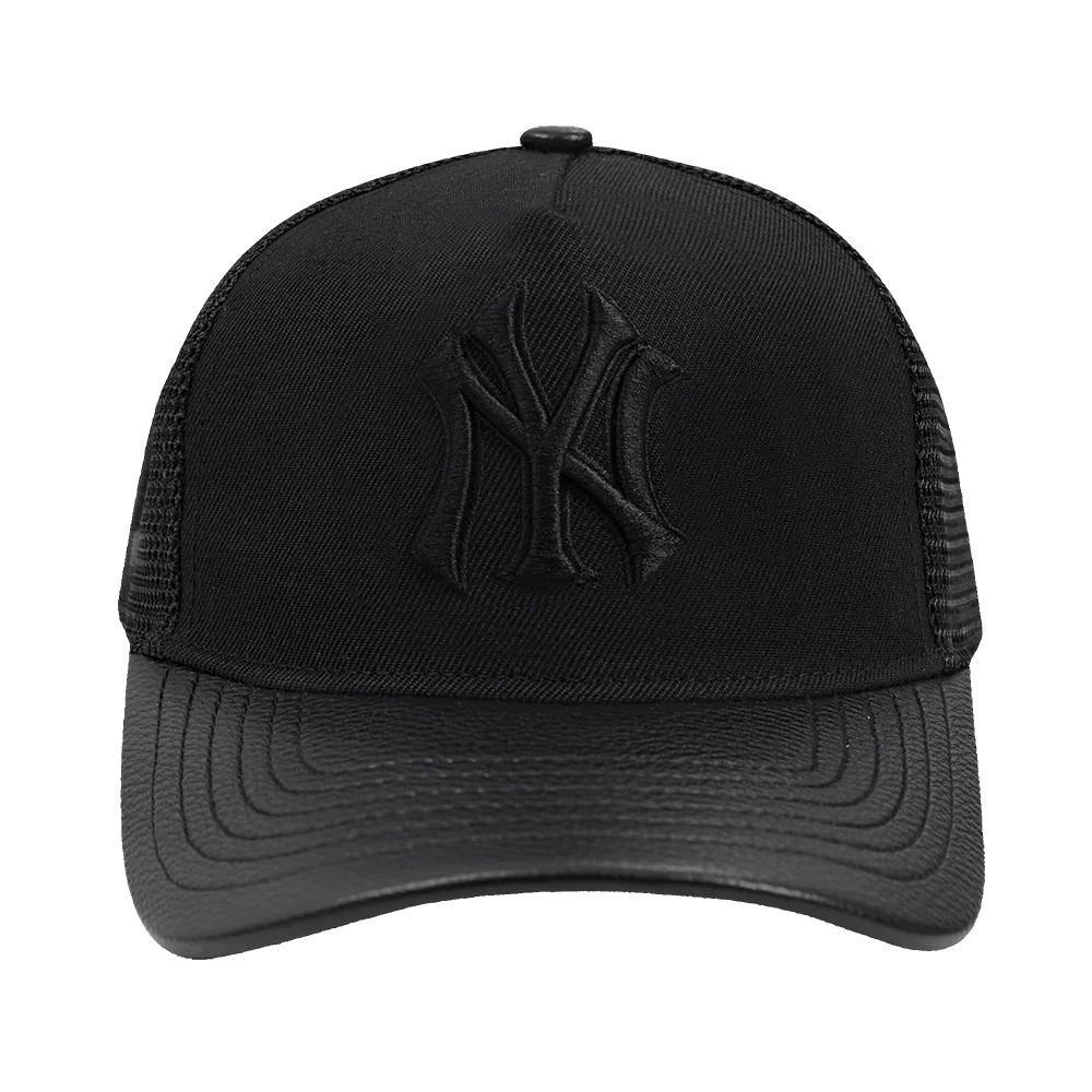 MLB NEW YORK YANKEES BLACK OUT CLASSIC LOGO PINCH FRONT STRAPBAC (BLACK)