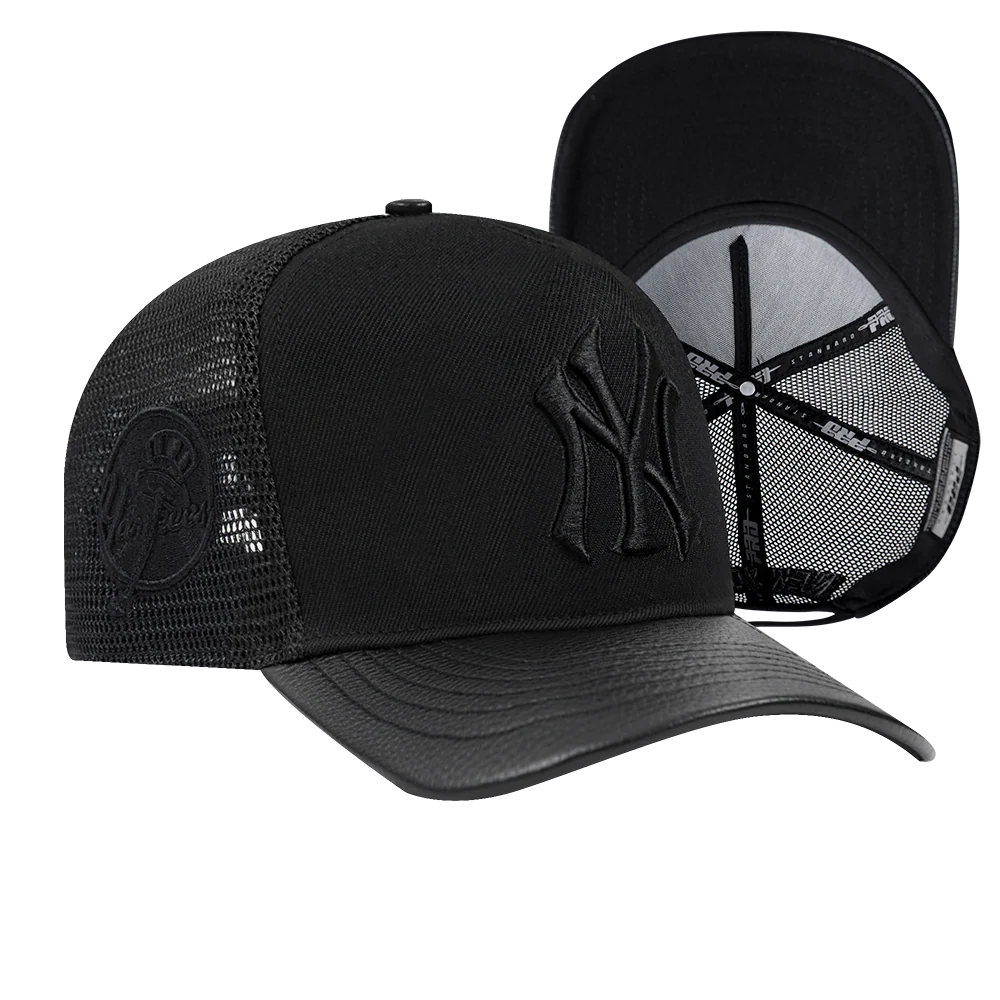 MLB NEW YORK YANKEES BLACK OUT CLASSIC LOGO PINCH FRONT STRAPBAC (BLACK) - Image 7