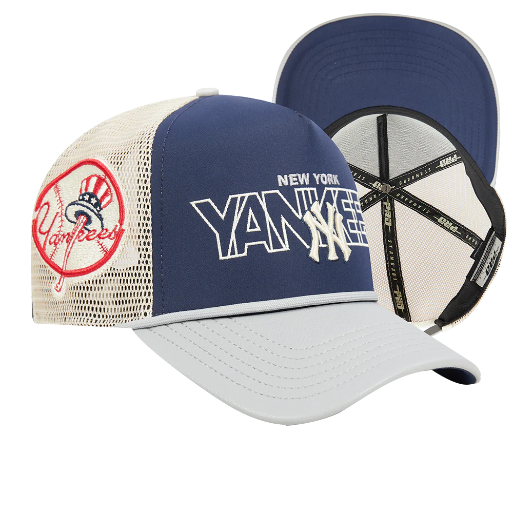 MLB NEW YORK YANKEES STACKS 2 TONE WORDMARK PINCH FRONT STRAPBAC (MIDNIGHT NAVY/GRAY) - Image 9
