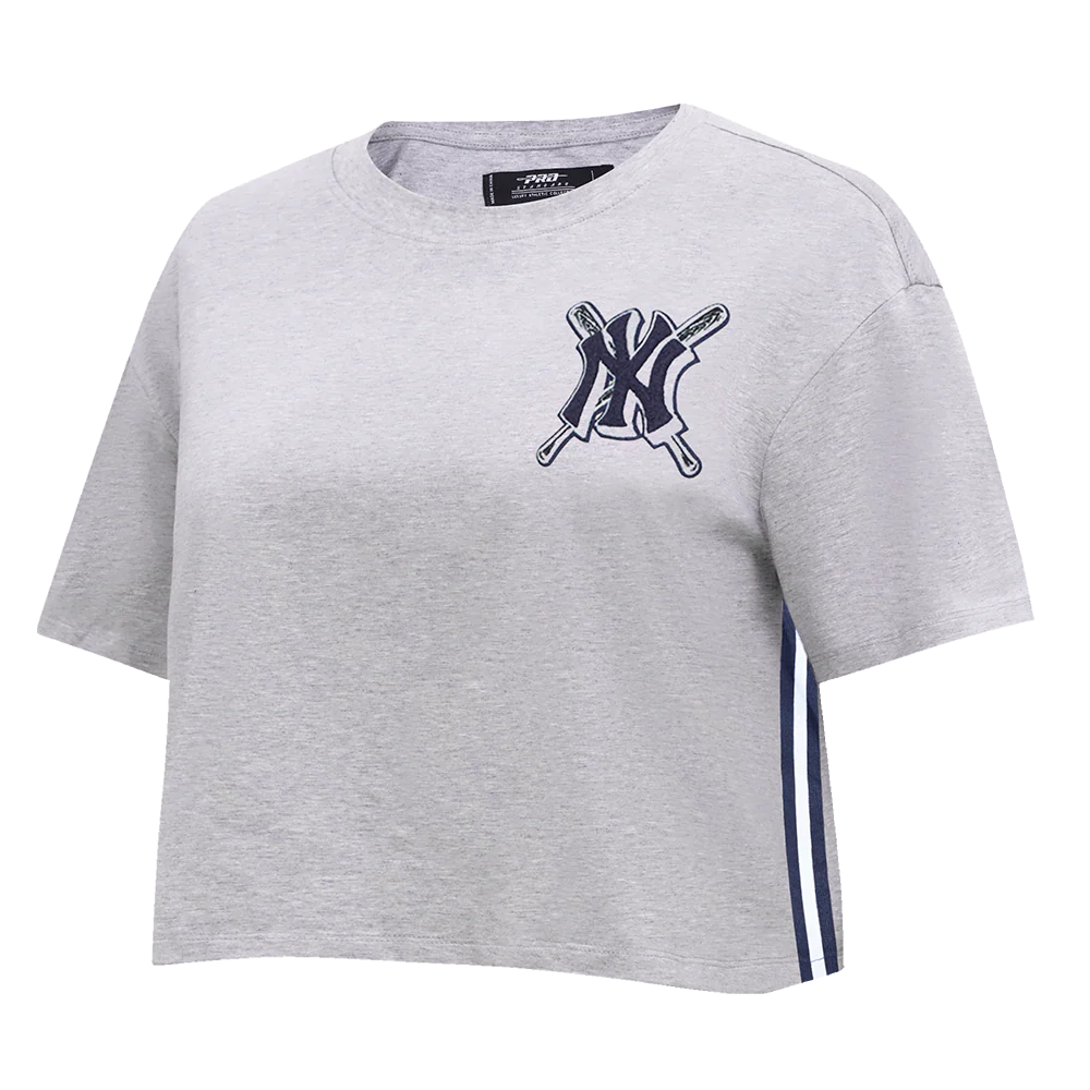 MLB NEW YORK YANKEES MASHUP WOMEN'S BOXY TOP (HEATHER GREY) - Image 2
