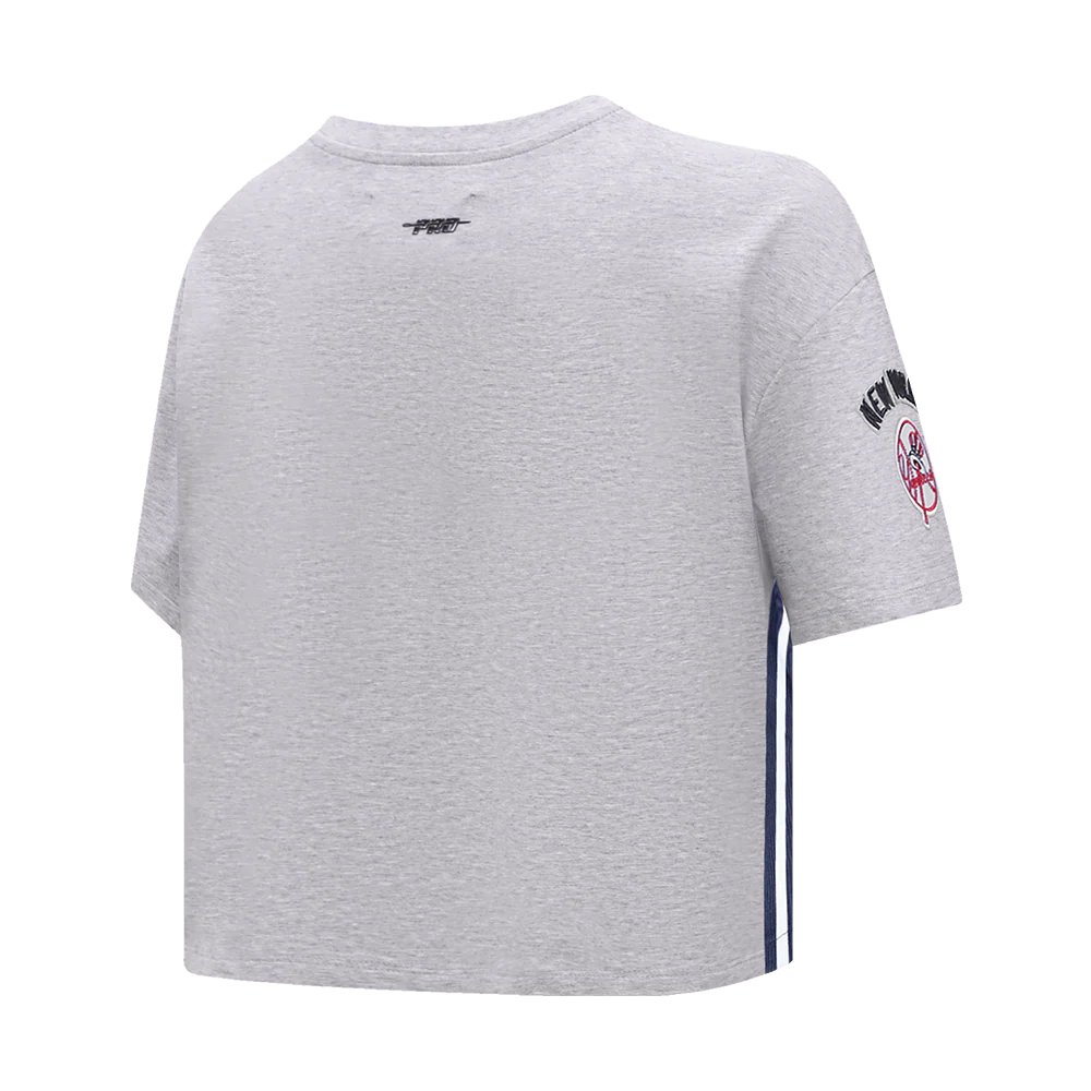 MLB NEW YORK YANKEES MASHUP WOMEN'S BOXY TOP (HEATHER GREY) - Image 4