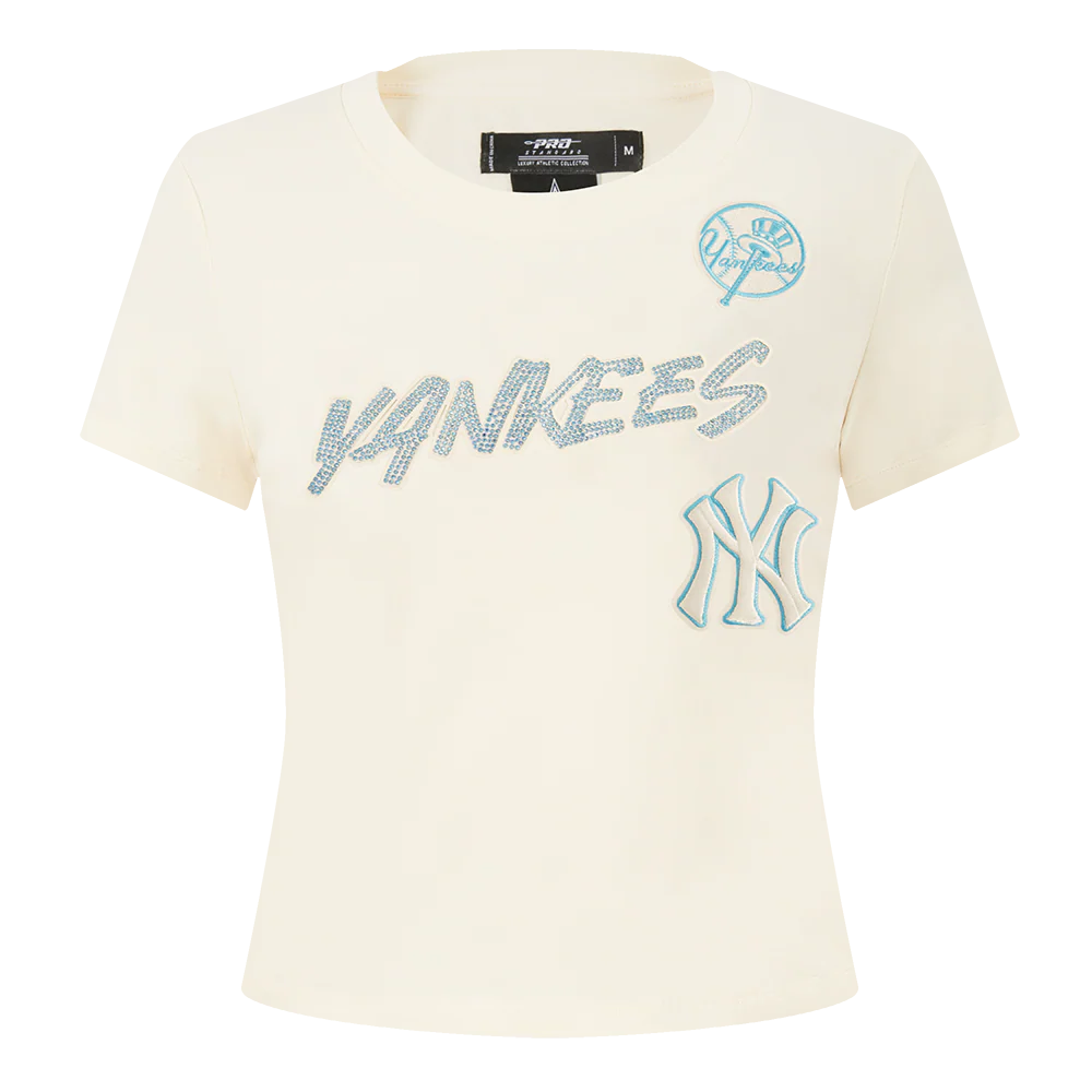 MLB NEW YORK YANKEES HIGH IMPACT WOMEN'S BABY DOLL TOP (EGGSHELL)