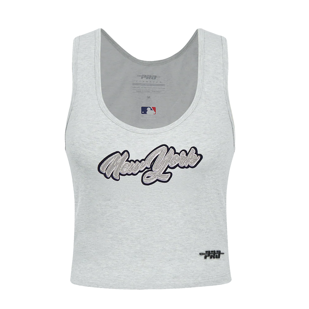MLB NEW YORK YANKEES SHEER INFLUENCE WOMEN'S FITTED RACERBACK (HEATHER GREY)