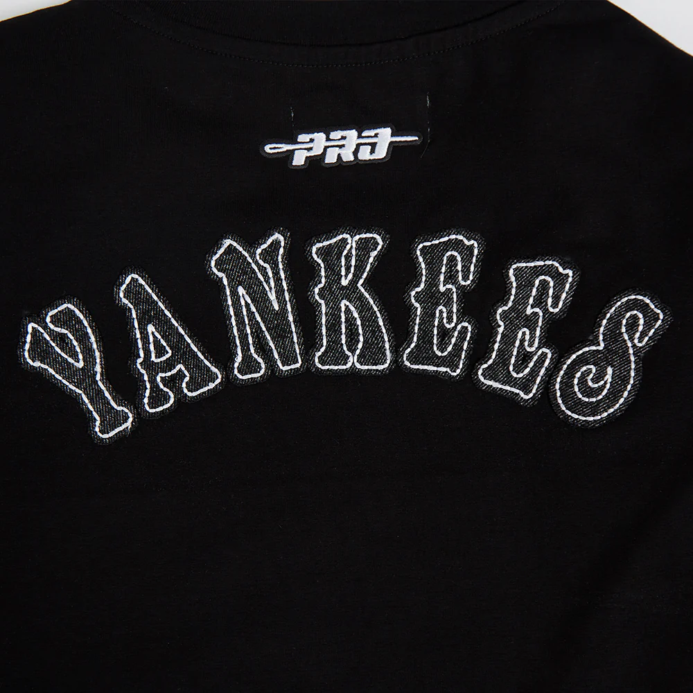 MLB NEW YORK YANKEES REBEL ATHLETICS WOMEN'S BABY DOLL TEE (BLACK) - Image 5