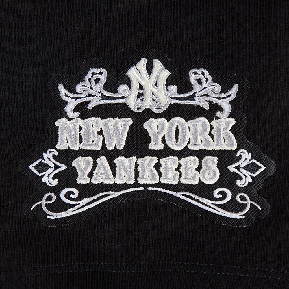 MLB NEW YORK YANKEES REBEL ATHLETICS WOMEN'S BABY DOLL TEE (BLACK) - Image 6