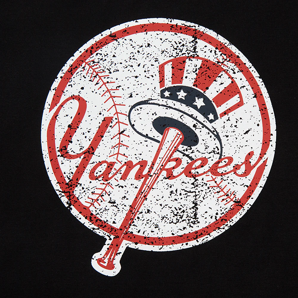 MLB NEW YORK YANKEES REBEL ATHLETICS WOMEN'S BABY DOLL TEE (BLACK) - Image 7