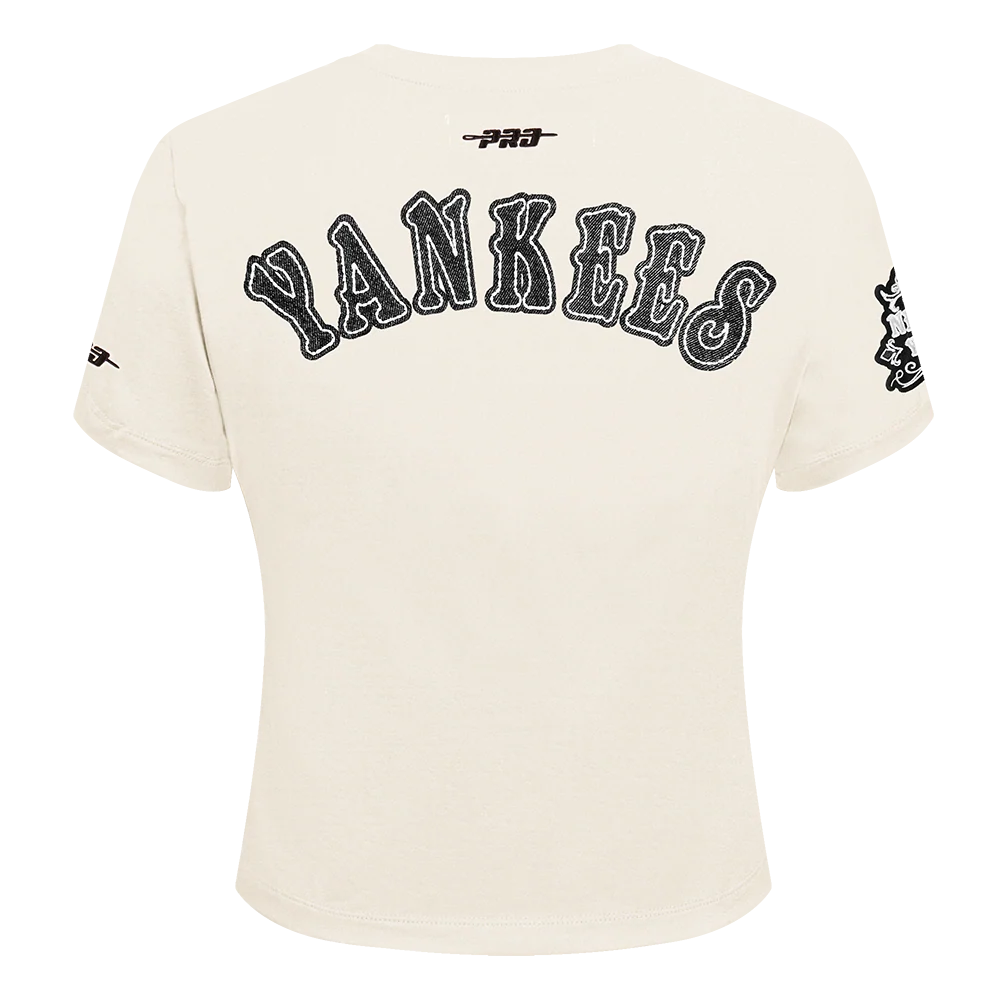 MLB NEW YORK YANKEES REBEL ATHLETICS WOMEN'S BABY DOLL TEE (EGGSHELL) - Image 3