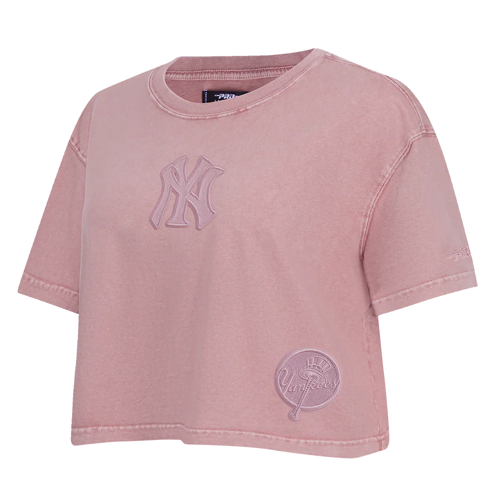 MLB NEW YORK YANKEES WASHED CLASSIC WOMEN'S ENZYME WASH BOXY TEE (WASHED MAUVE) - Image 2