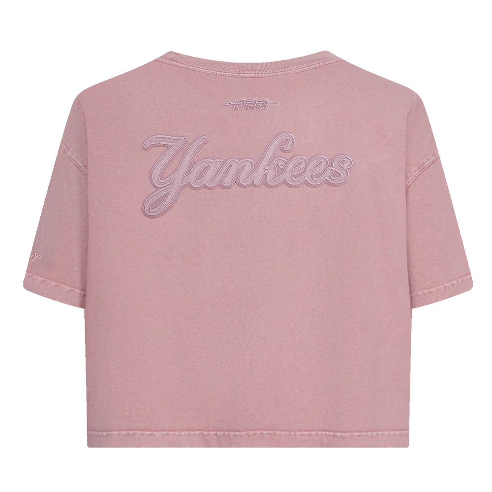 MLB NEW YORK YANKEES WASHED CLASSIC WOMEN'S ENZYME WASH BOXY TEE (WASHED MAUVE) - Image 3