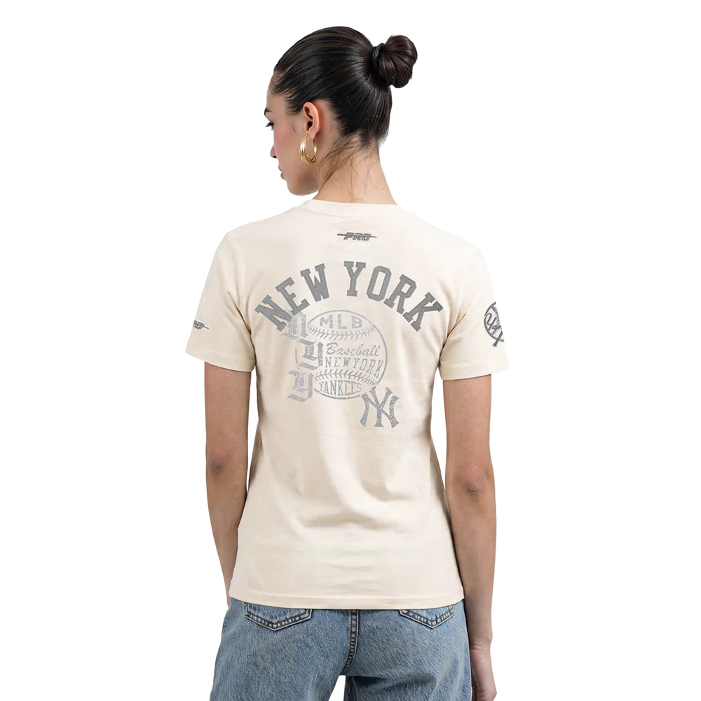 MLB NEW YORK YANKEES STREET TEAM WOMEN'S SJ SLIM FIT TEE (EGGSHELL) - Image 2