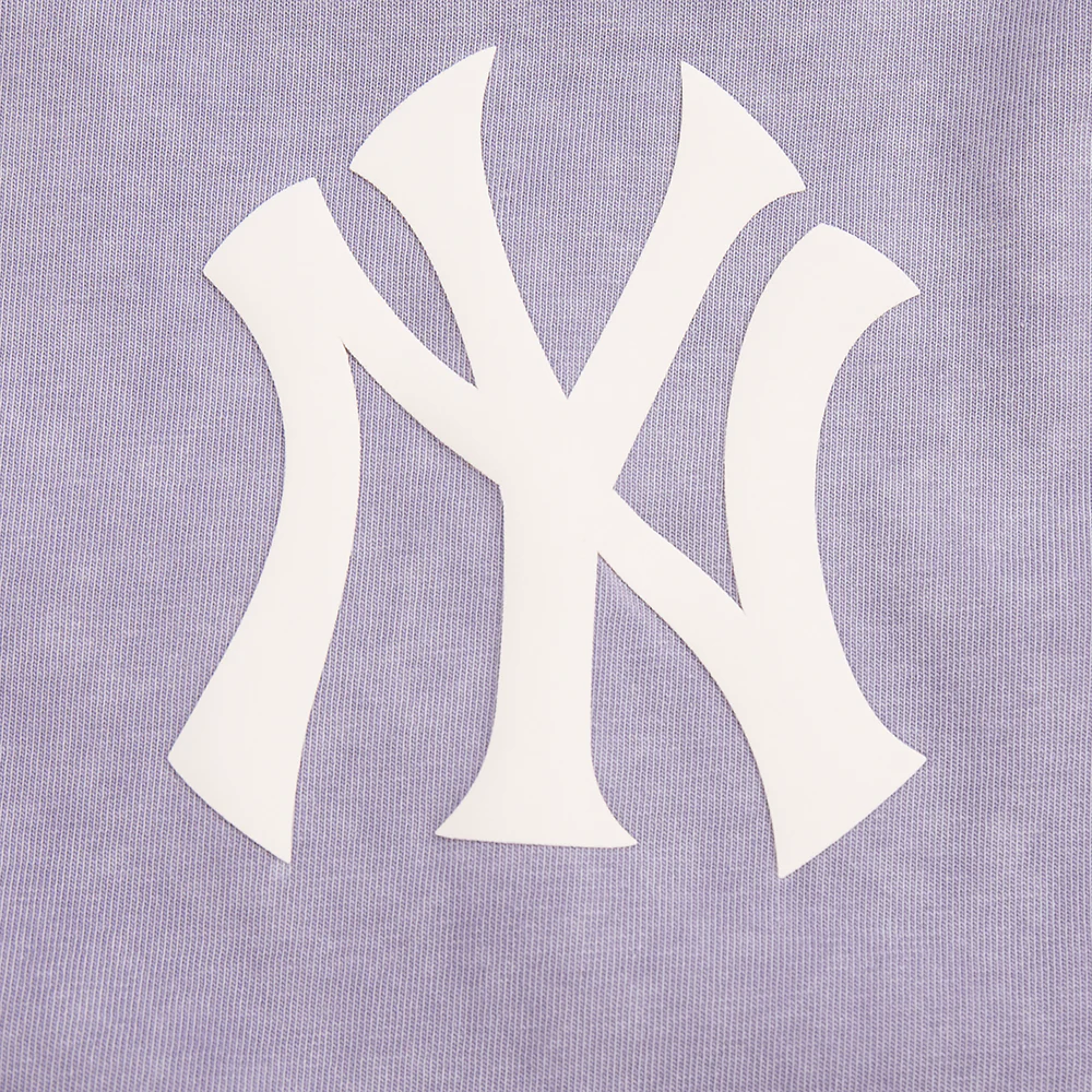 NEW YORK YANKEES STREET TEAM WOMEN'S ENZYME WASH BOXY TEE (WASHED LILAC GRAY) - Image 5