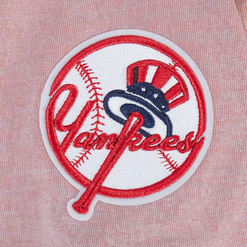 MLB NEW YORK YANKEES WASHED JEWELS WOMEN'S S/S BOXY TOP (WASHED MAUVE) - Image 5