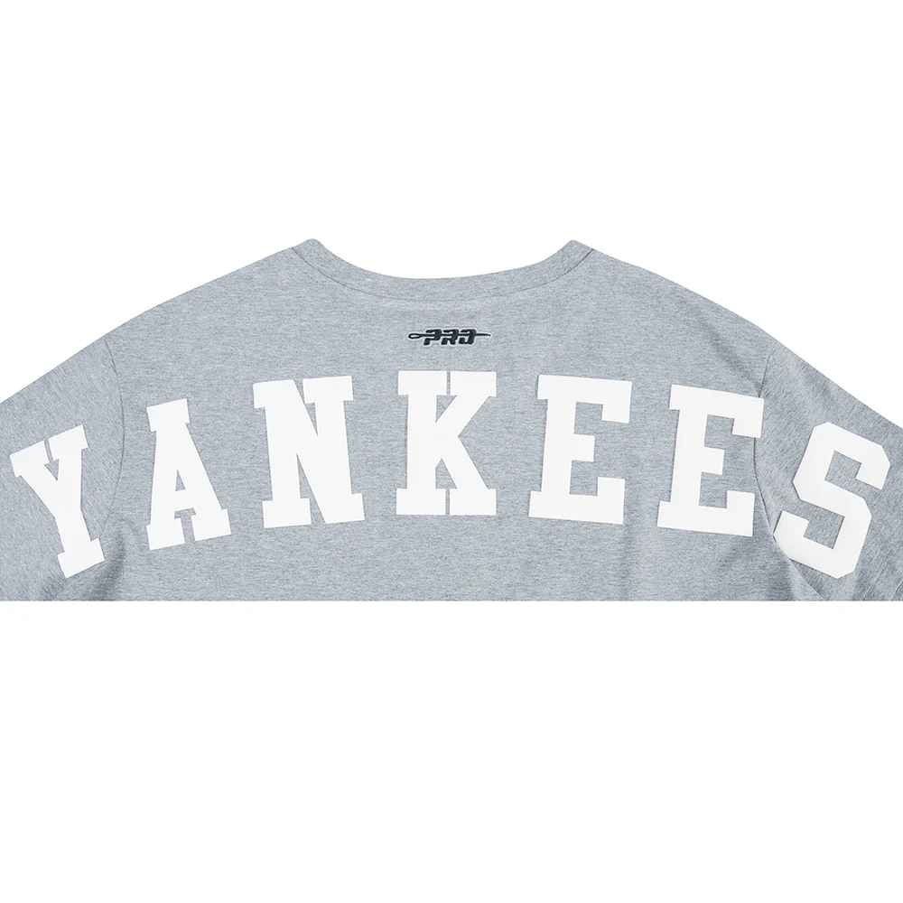MLB NEW YORK YANKEES WINGSPAN WOMEN'S SJ BOXY TEE (DARK HEATHER GRAY) - Image 5