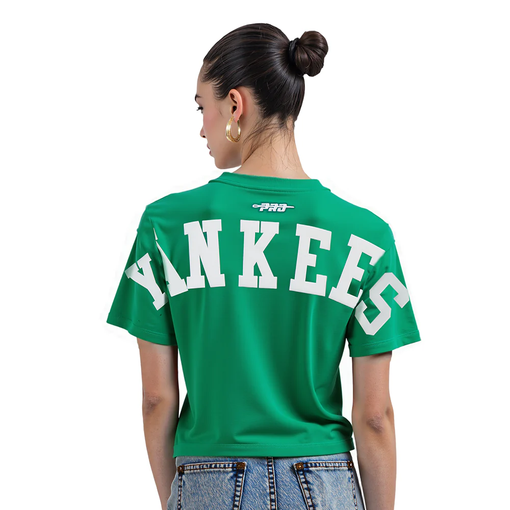 MLB NEW YORK YANKEES WINGSPAN WOMEN'S SJ BOXY TEE (KELLY GREEN)