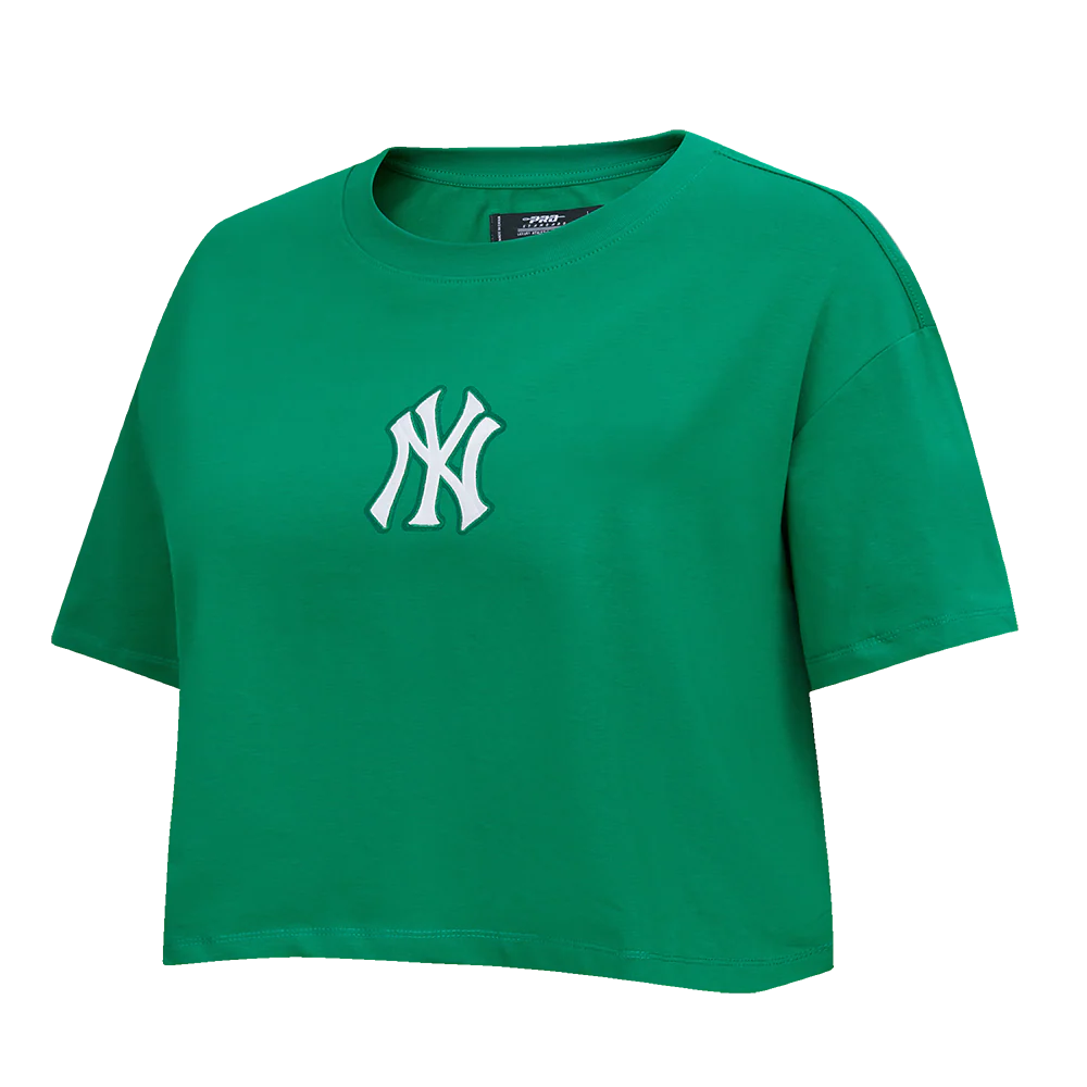 MLB NEW YORK YANKEES WINGSPAN WOMEN'S SJ BOXY TEE (KELLY GREEN) - Image 3