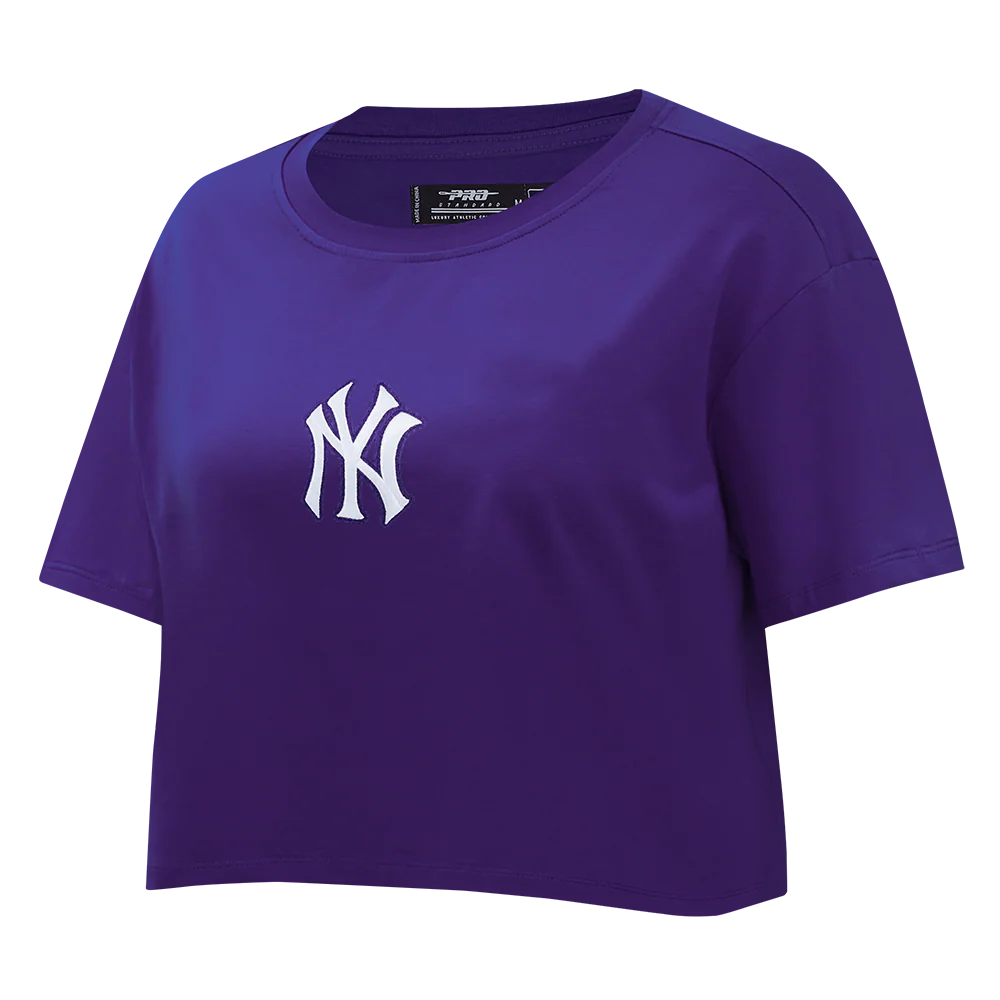 MLB NEW YORK YANKEES WINGSPAN WOMEN'S SJ BOXY TEE (PURPLE) - Image 3