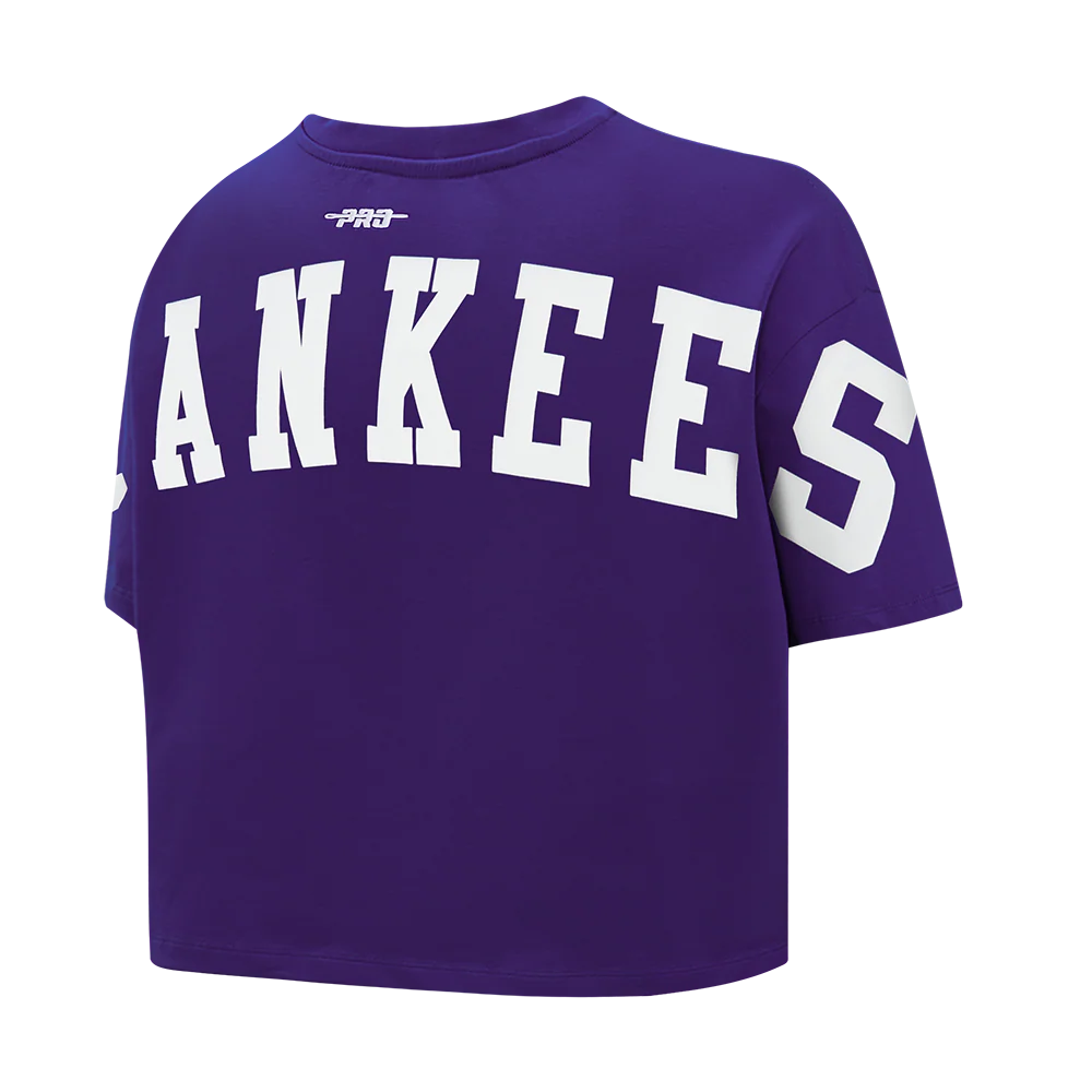 MLB NEW YORK YANKEES WINGSPAN WOMEN'S SJ BOXY TEE (PURPLE) - Image 4