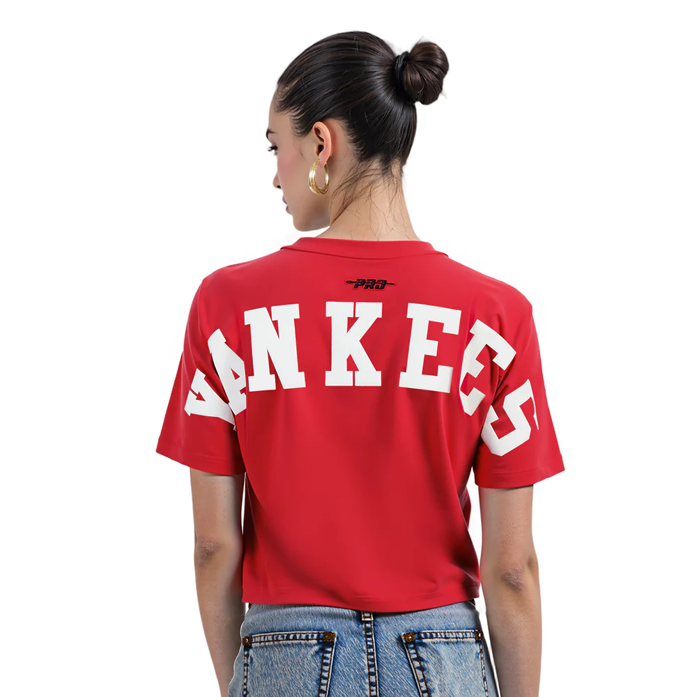 MLB NEW YORK YANKEES WINGSPAN WOMEN'S SJ BOXY TEE (RED)