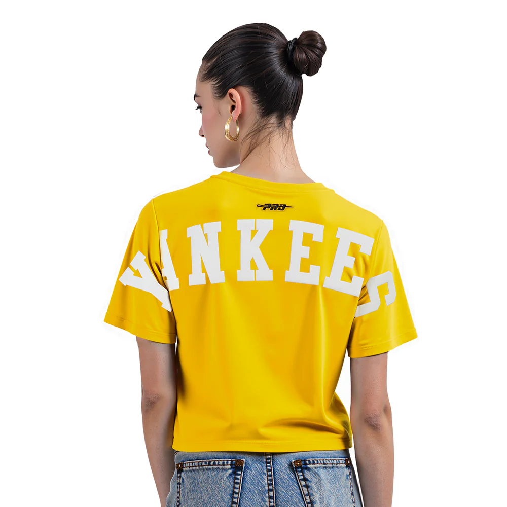 MLB NEW YORK YANKEES WINGSPAN WOMEN'S SJ BOXY TEE (YELLOW)