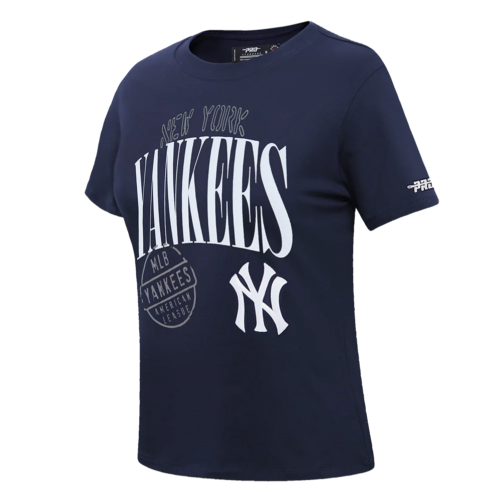 MLB NEW YORK YANKEES STAMPED WOMEN'S S/S SLIM TOP (MIDNIGHT NAVY) - Image 5