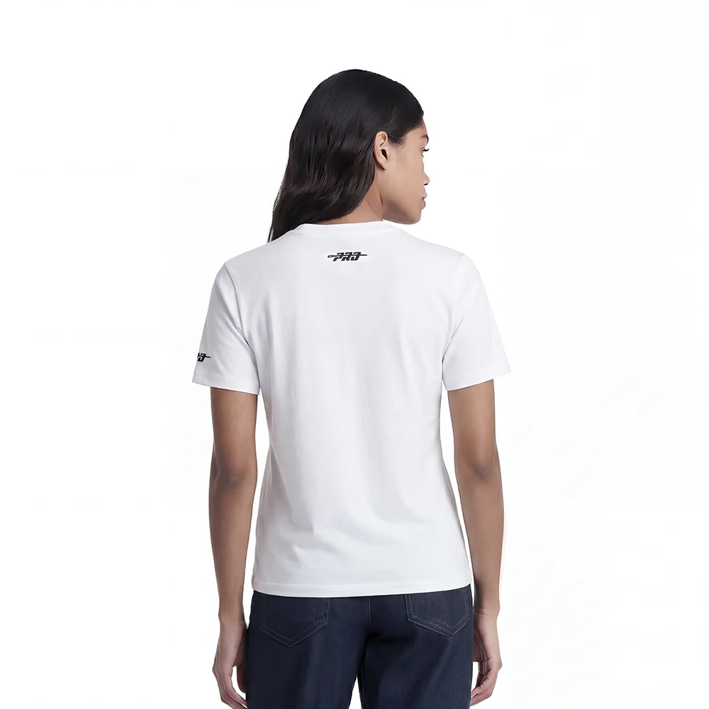 MLB NEW YORK YANKEES STAMPED WOMEN'S S/S SLIM TOP (WHITE) - Image 2