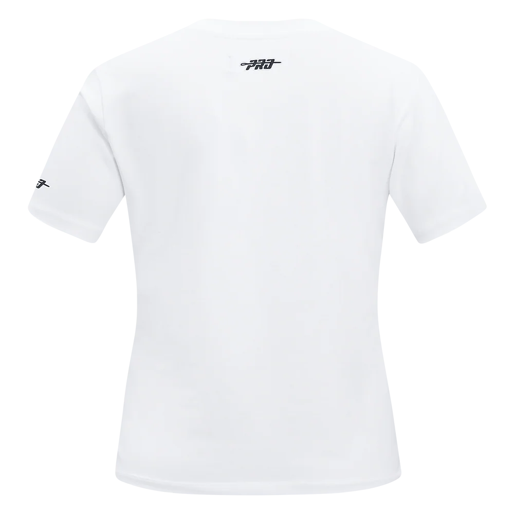 MLB NEW YORK YANKEES STAMPED WOMEN'S S/S SLIM TOP (WHITE) - Image 7