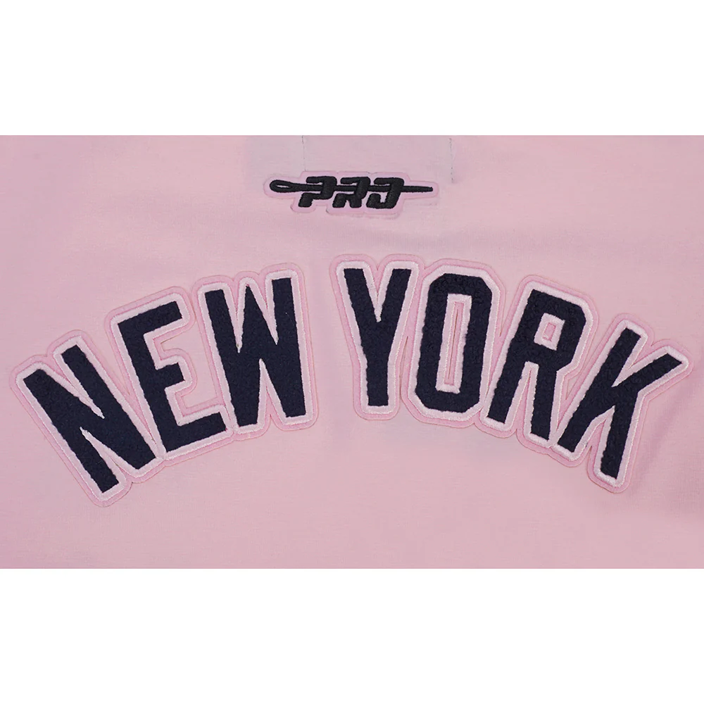 MLB NEW YORK YANKEES CLASSIC CHENILLE WOMEN'S SJ BOXY TOP (PINK) - Image 6