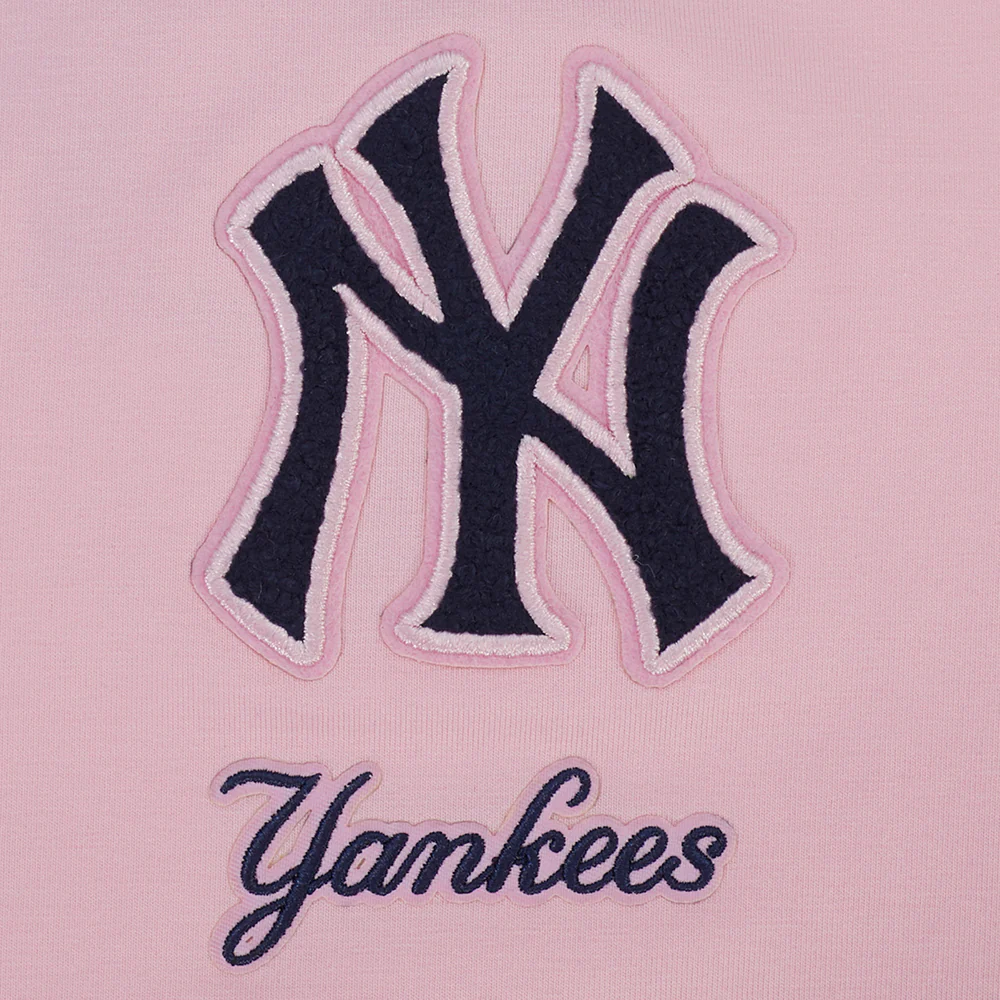 MLB NEW YORK YANKEES CLASSIC CHENILLE WOMEN'S SJ BOXY TOP (PINK) - Image 7