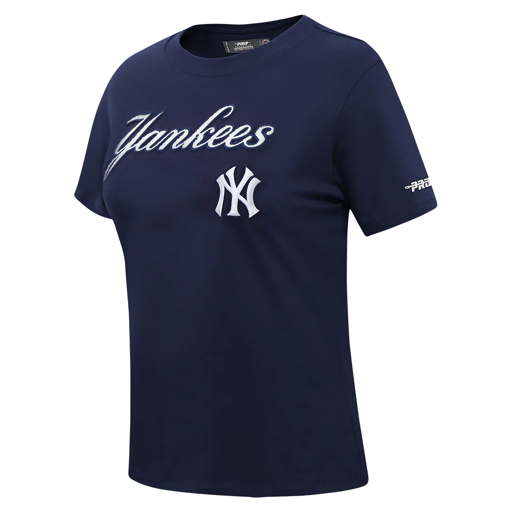 MLB NEW YORK YANKEES CLASSIC CHENILLE WOMEN'S SJ SLIM FIT TOP (MIDNIGHT NAVY) - Image 3