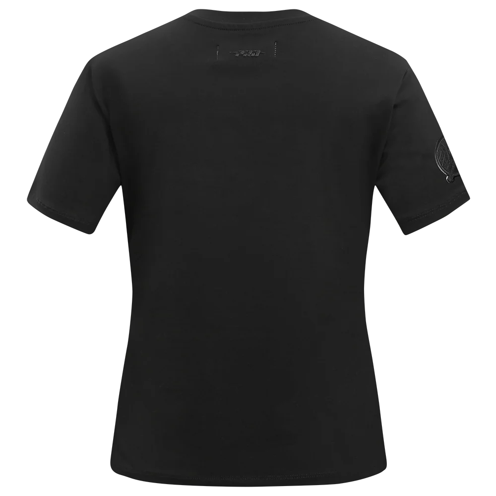 MLB NEW YORK YANKEES TRIPLE BLACK WOMEN'S SINGLE JERSEY SLIM FIT TOP (TRIPLE BLACK) - Image 3