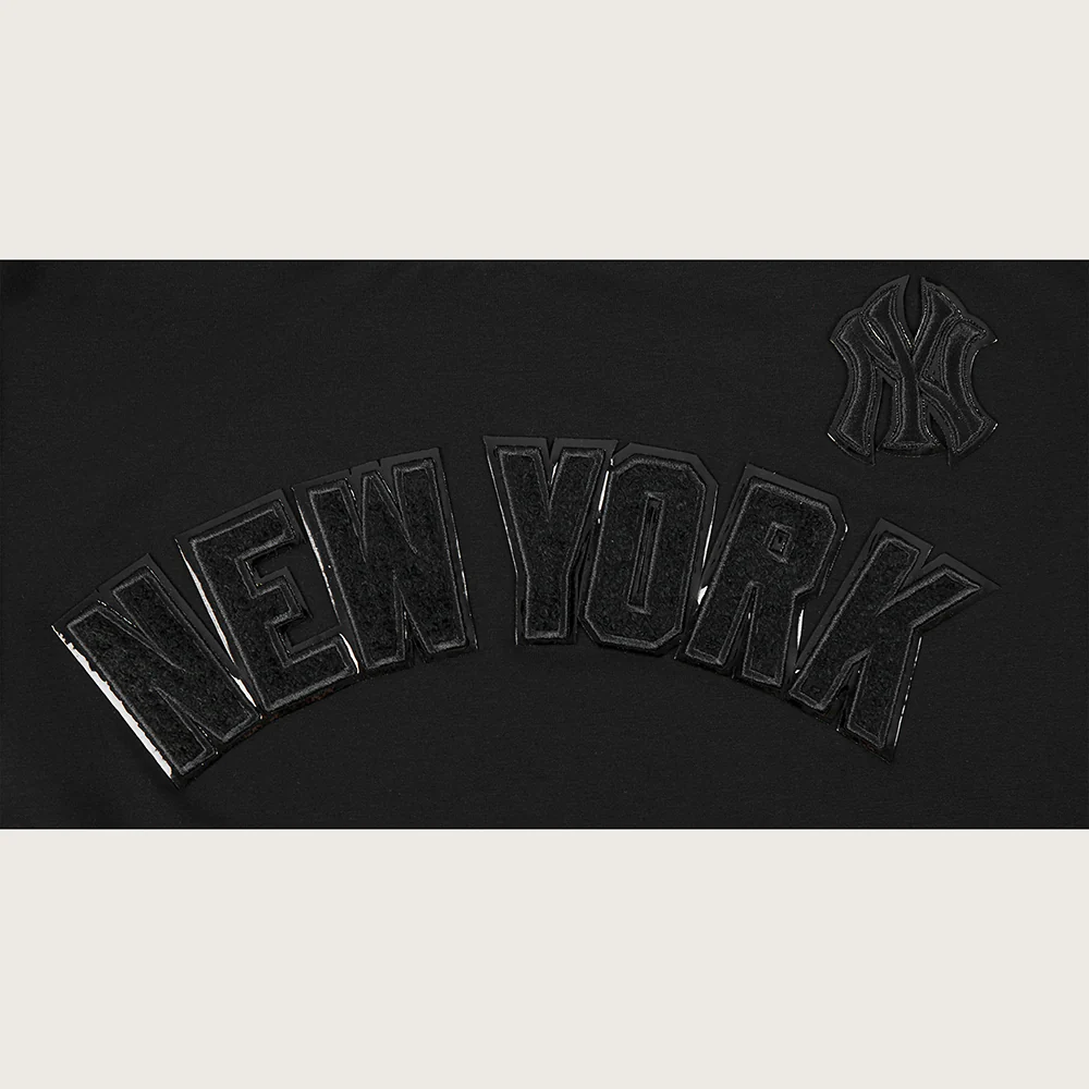 MLB NEW YORK YANKEES TRIPLE BLACK WOMEN'S SINGLE JERSEY SLIM FIT TOP (TRIPLE BLACK) - Image 5