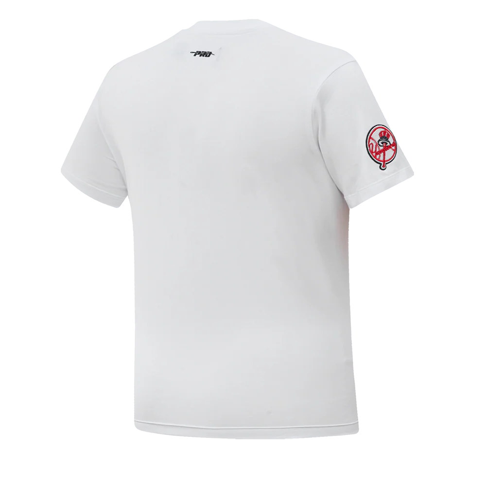 MLB NEW YORK YANKEES CLASSIC SHORT SLEEVE WOMEN'S SINGLE JERSEY SLIM FIT TOP (WHITE) - Image 3