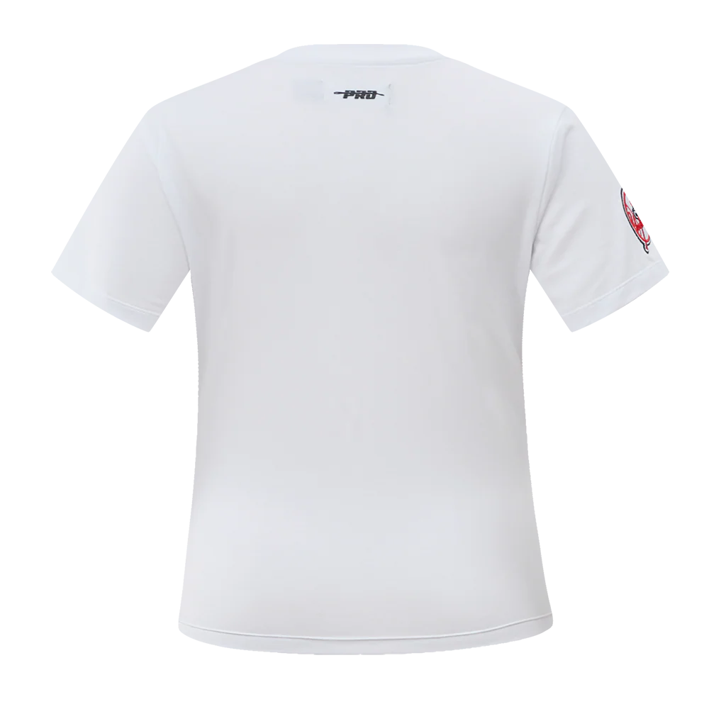 MLB NEW YORK YANKEES CLASSIC SHORT SLEEVE WOMEN'S SINGLE JERSEY SLIM FIT TOP (WHITE) - Image 4