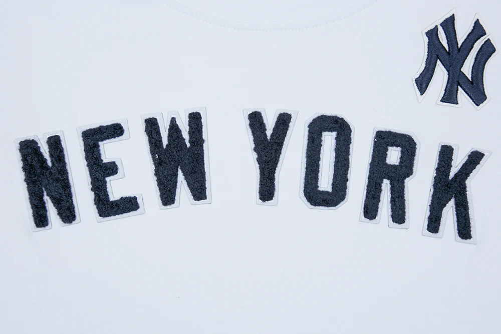 MLB NEW YORK YANKEES CLASSIC SHORT SLEEVE WOMEN'S SINGLE JERSEY SLIM FIT TOP (WHITE) - Image 5
