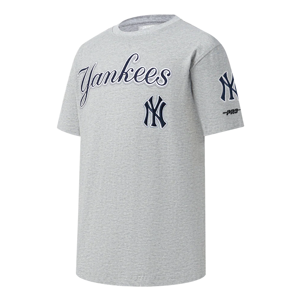 MLB NEW YORK YANKEES CLASSIC BIG BOYS SHORT SLEEVE TOP (HEATHER GREY) - Image 2