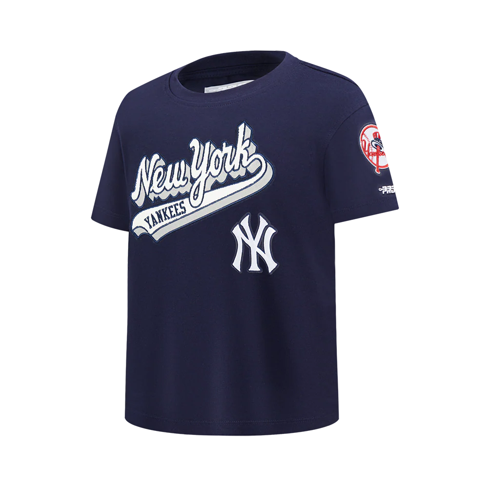 NEW YORK YANKEES SCRIPT TAIL BIG BOY'S SS TEE (MIDNIGHT NAVY) - Image 3