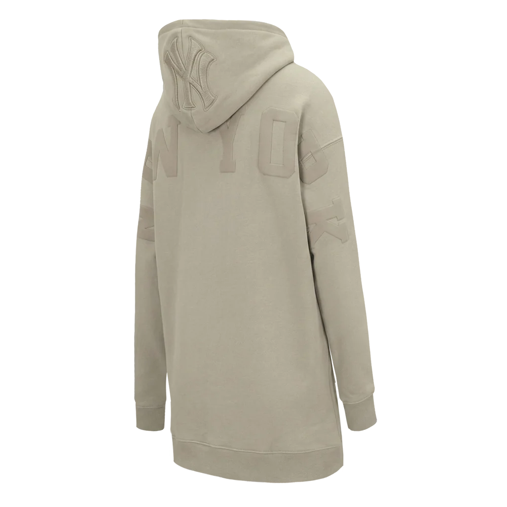 MLB NEW YORK YANKEES WINGSPAN WOMEN'S FLC HOODIE DRESS (TAUPE) - Image 4