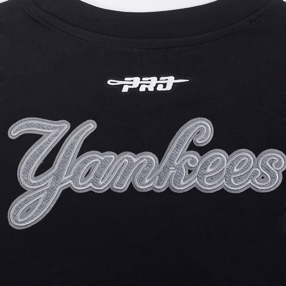 MLB NEW YORK YANKEES REVERSE FRENCH TERRY WOMEN'S BODYCON DRESS (BLACK) - Image 7