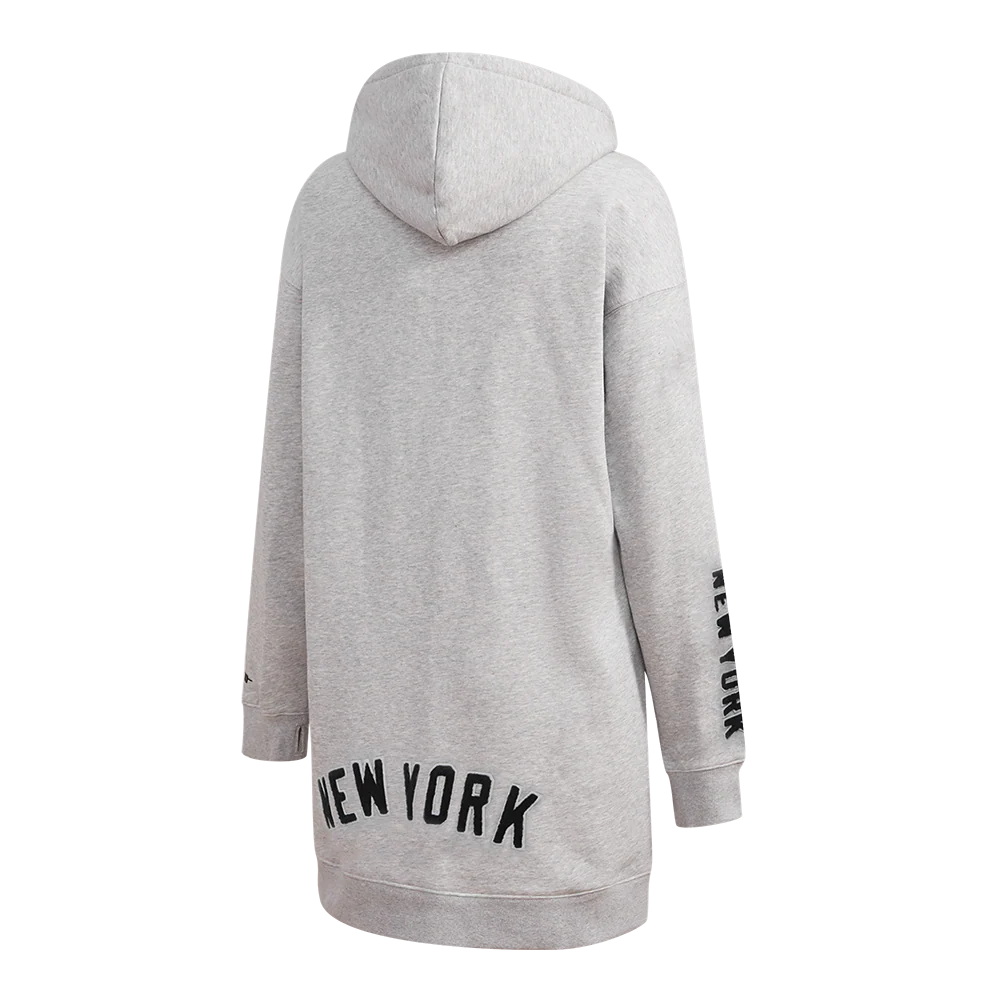 MLB NEW YORK YANKEES CLASSIC WOMEN'S HOODIE DRESS (HEATHER GREY) - Image 3