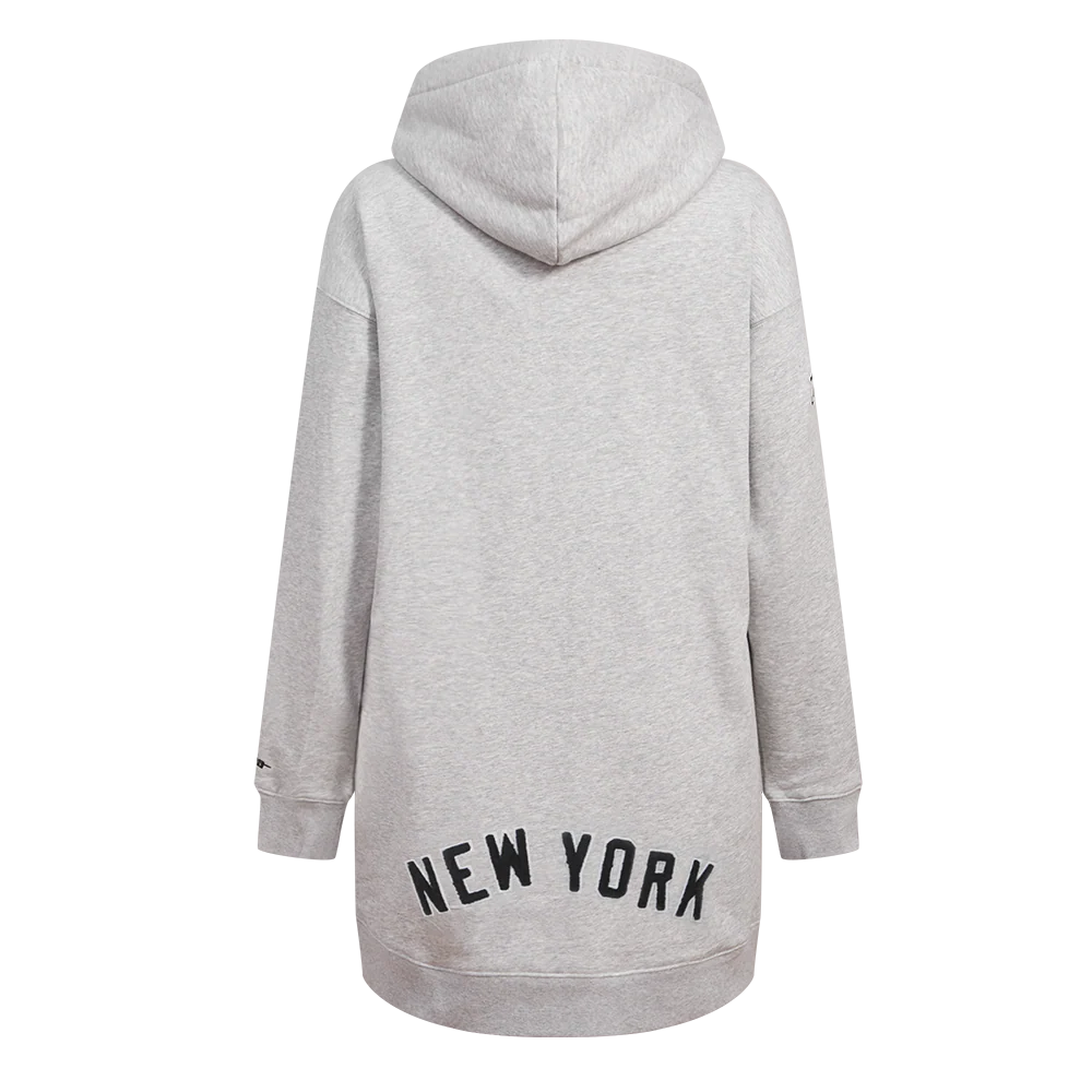 MLB NEW YORK YANKEES CLASSIC WOMEN'S HOODIE DRESS (HEATHER GREY) - Image 4