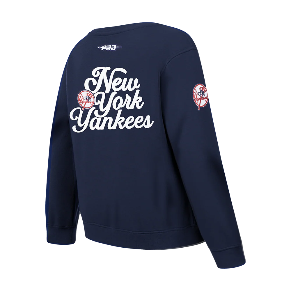 NEW YORK YANKEES SOUVENIR BIG BOY'S FLEECE CREWNECK (MIDNIGHT NAVY) - Image 4