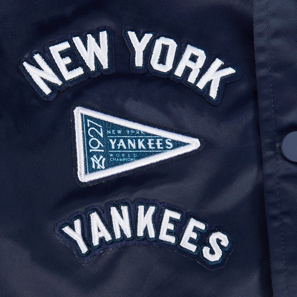 MLB NEW YORK YANKEES RETRO CLASSIC BIG BOYS RIB SATIN JACKET (MIDNIGHT NAVY) - Image 8