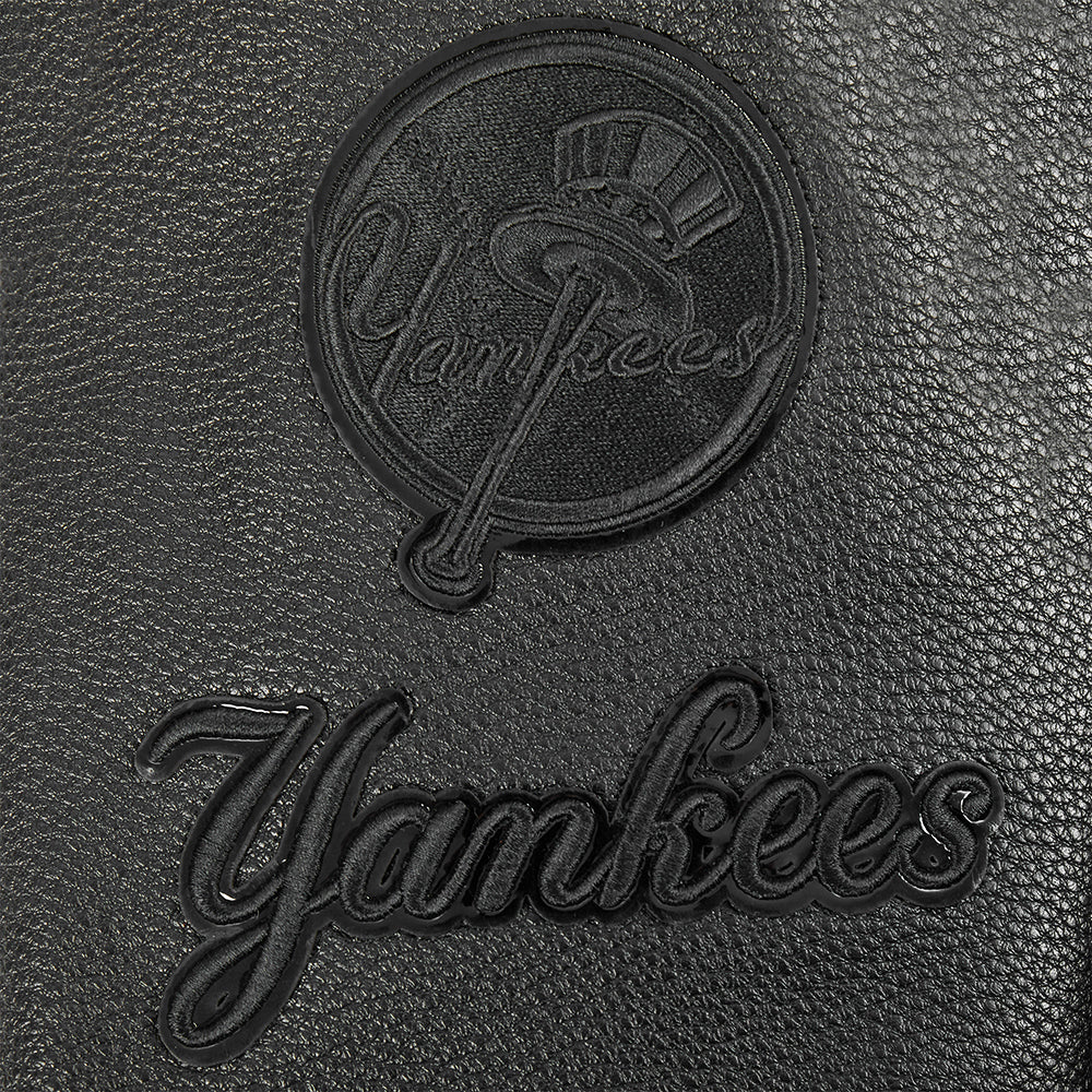 MLB NEW YORK YANKEES TRIPLE BLACK BIG BOYS WOOL VARSITY JACKET (JET BLACK) - Image 8