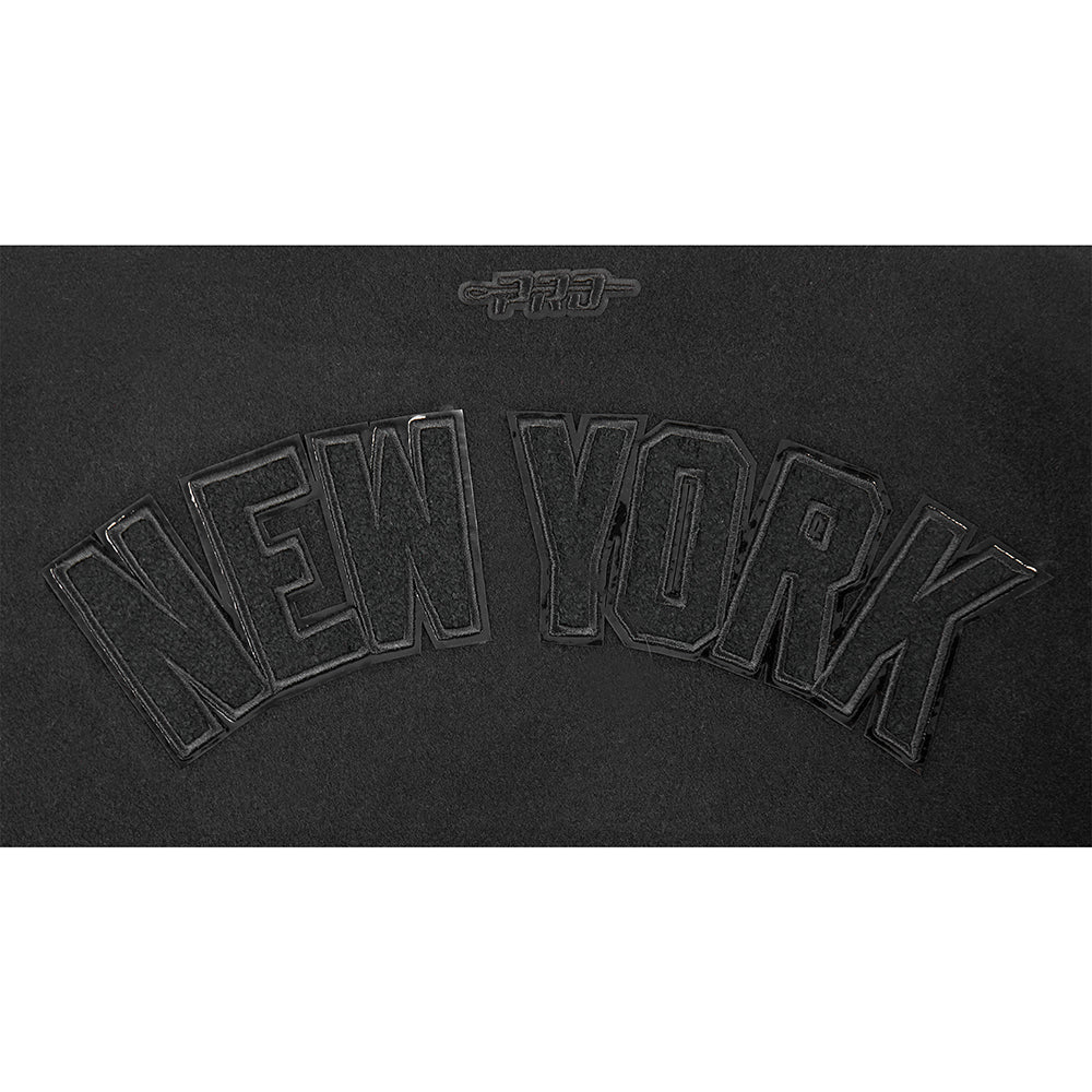MLB NEW YORK YANKEES TRIPLE BLACK BIG BOYS WOOL VARSITY JACKET (JET BLACK) - Image 9