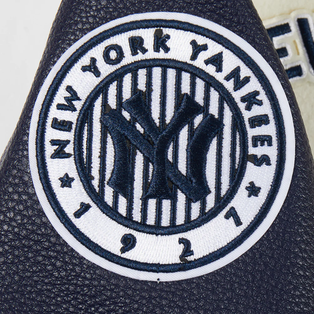 MLB NEW YORK YANKEES RETRO CLASSIC BIG BOYS RIB WOOL VARSITY JACKET (EGGSHELL/ MIDNIGHT NAVY) - Image 8