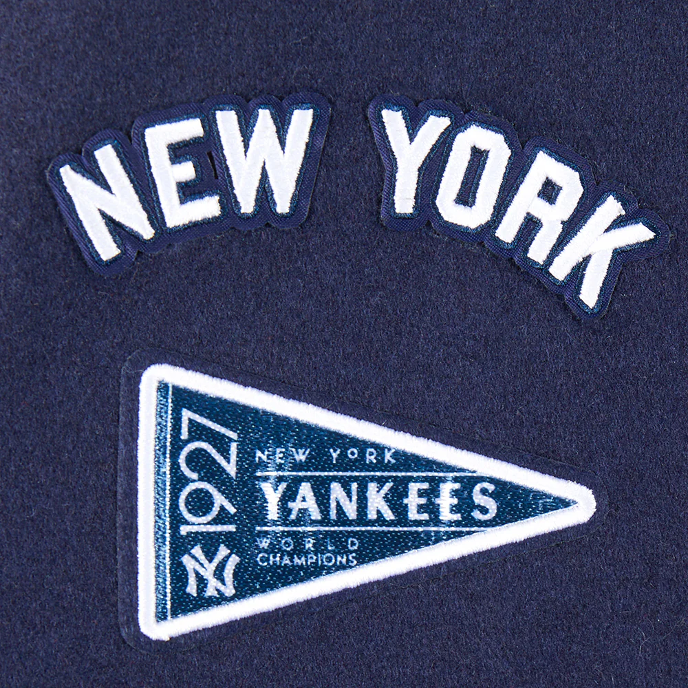 MLB NEW YORK YANKEES RETRO CLASSIC BIG BOYS RIB WOOL VARSITY JACKET (MIDNIGHT NAVY/WHITE) - Image 6